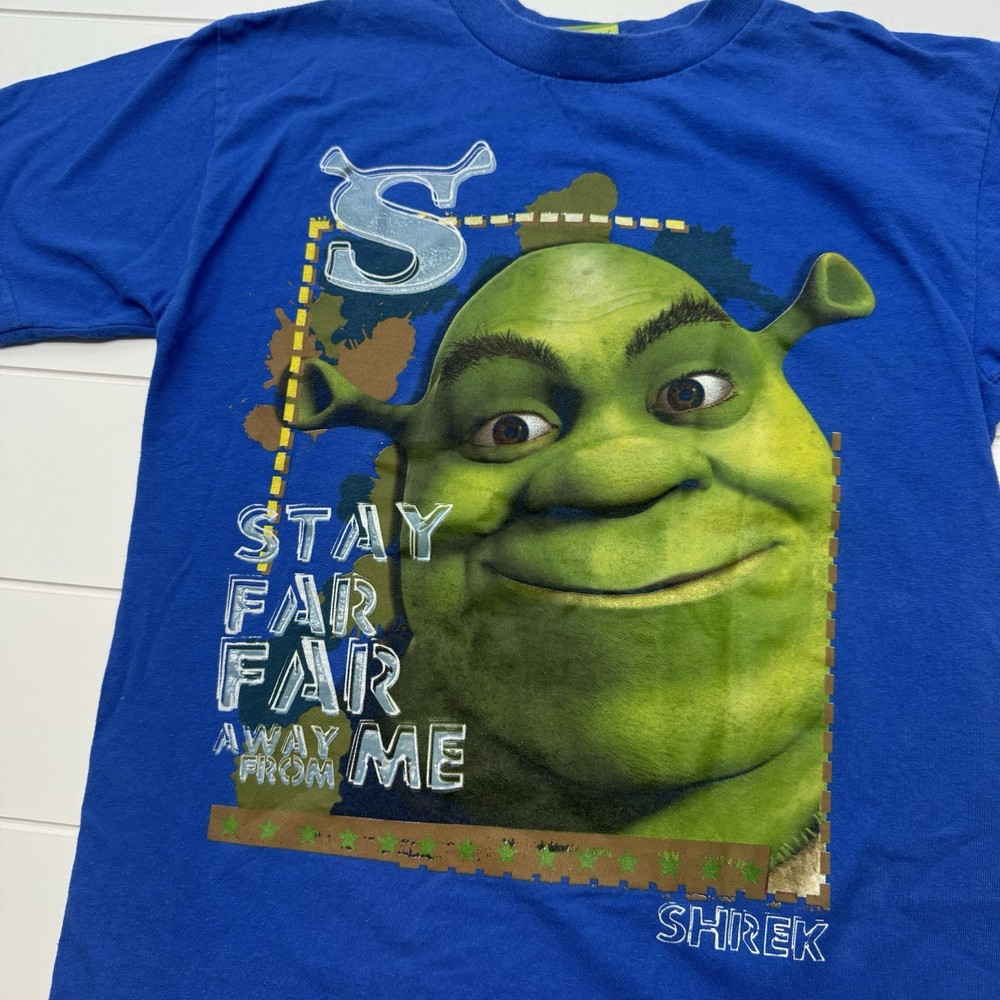 Blue Vintage 2004 Shrek 2 T-Shirt “Stay Far Far Away From Me”