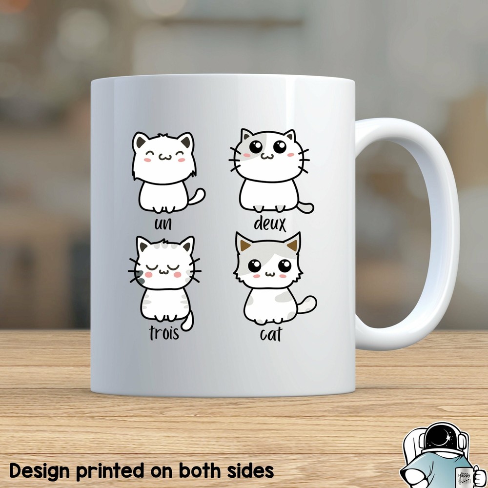 Cat Mug Un Deux Trois Cat Mug Cat Owner Mug Cat Coffee Mug Pet Cat Pet Cat Gift