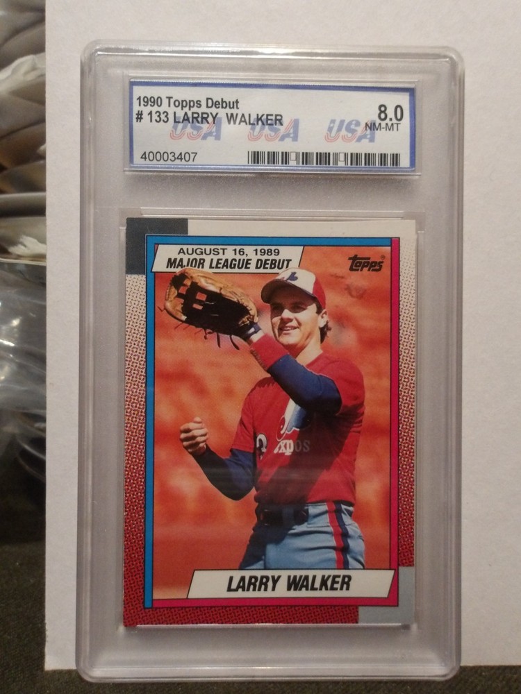 Topps 1990 Debut Baseball card #133 Larry Walker OF EXPOS NM-MT 8 USA