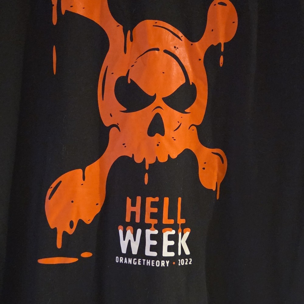 Orangetheory Hell Week 2022 Men's Skull Graphic T-Shirt Black Size L