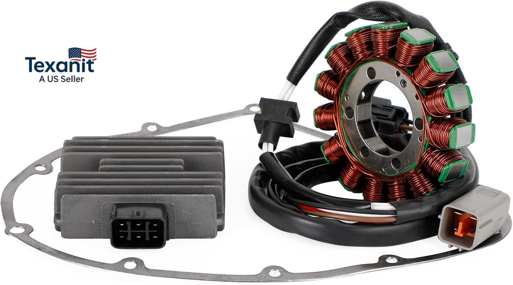 Magneto Coil Stator + Voltage Regulator + Gasket Assy Fit for Kawasaki VN900 Cla