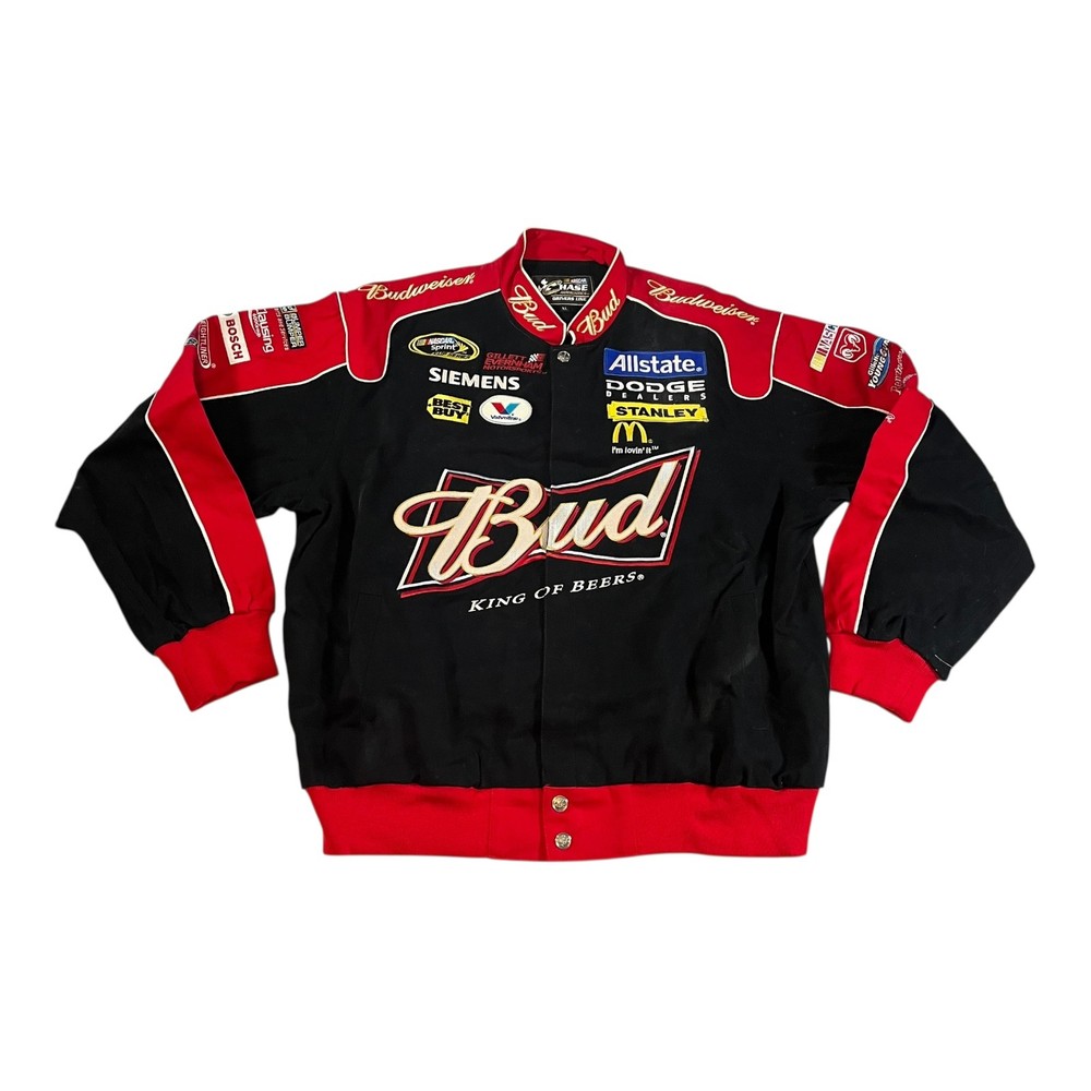 Budweiser NASCAR Racing Jacket Men's XL Chase Authentics Embroidered Logos