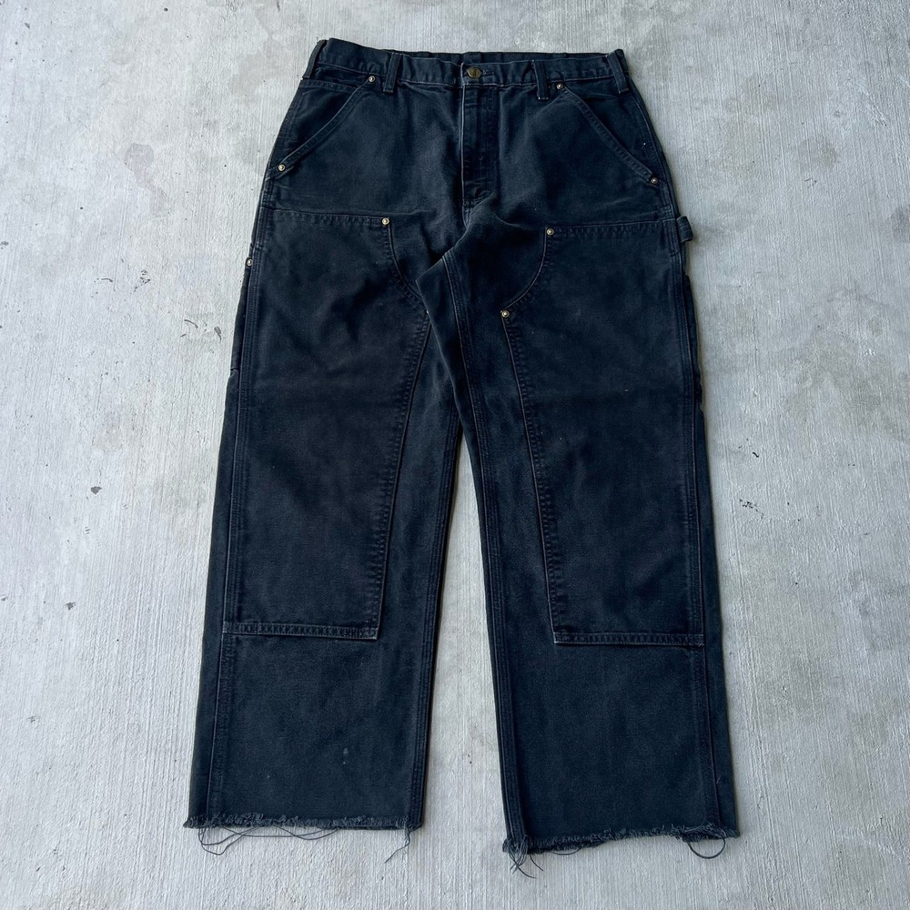 Carhartt black double knee work wear carpenter pants 32x30