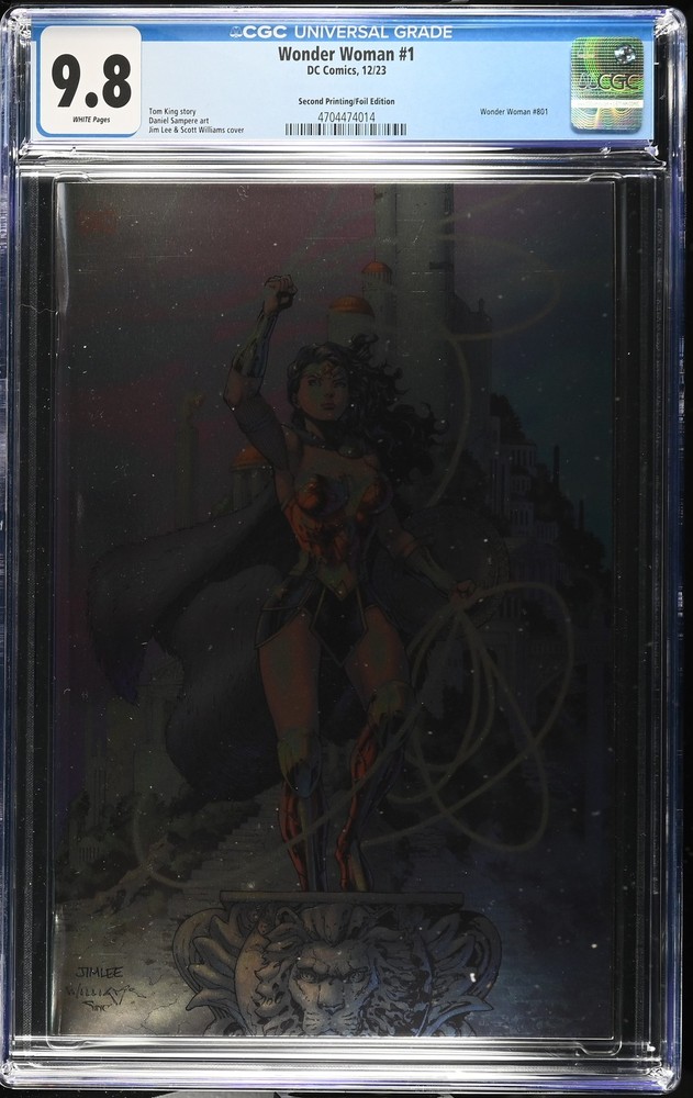 Wonder Woman 1 CGC 9.8 Second Printing/Foil Edition Jim Lee Cover