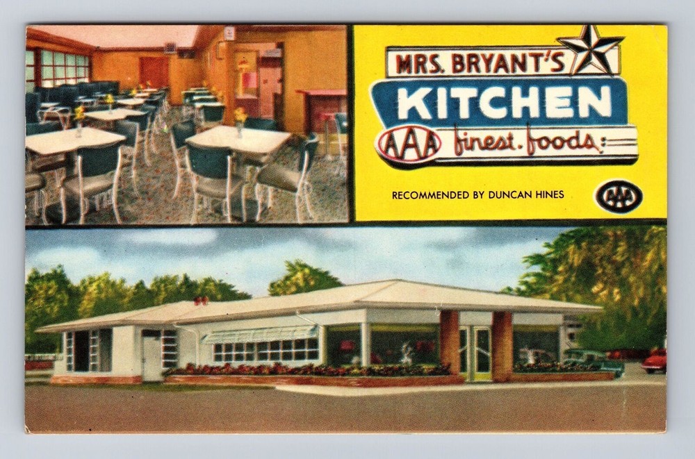 Statesboro GA-Georgia, Mrs. Bryant's Kitchen, Advertising, Vintage Postcard