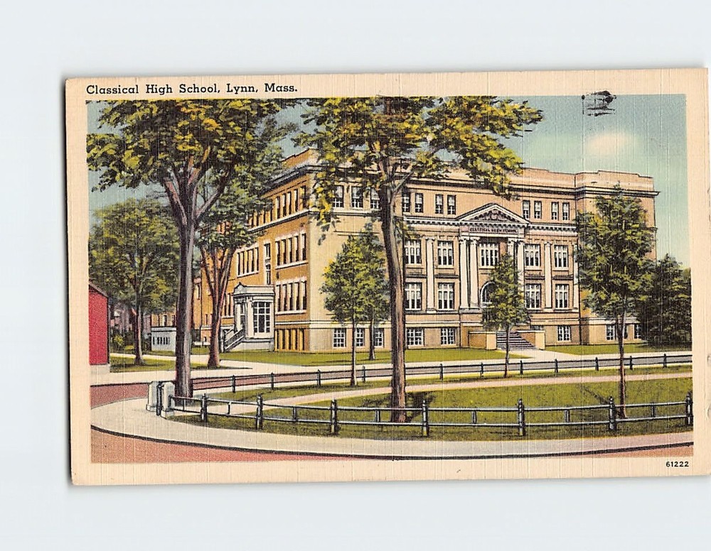 Postcard Classical High School Lynn Massachusetts USA
