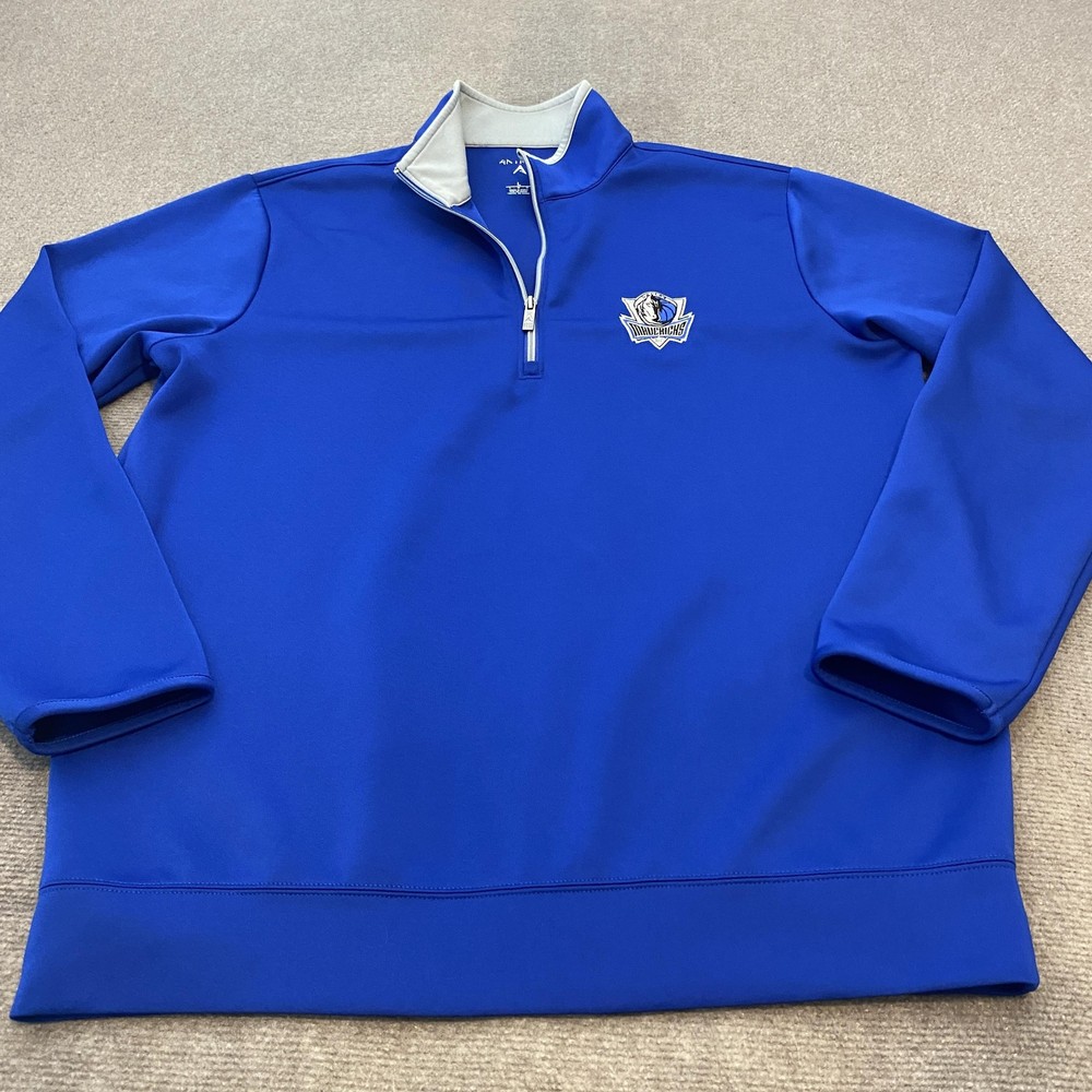 Dallas Mavericks Pullover Mens Large Blue NBA Basketball Quarter Zip Performance