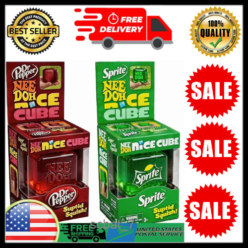 Needoh Limited Edition Dr Pepper/ Sprite Nice Cube Suptid Squish Stress Toy Gift