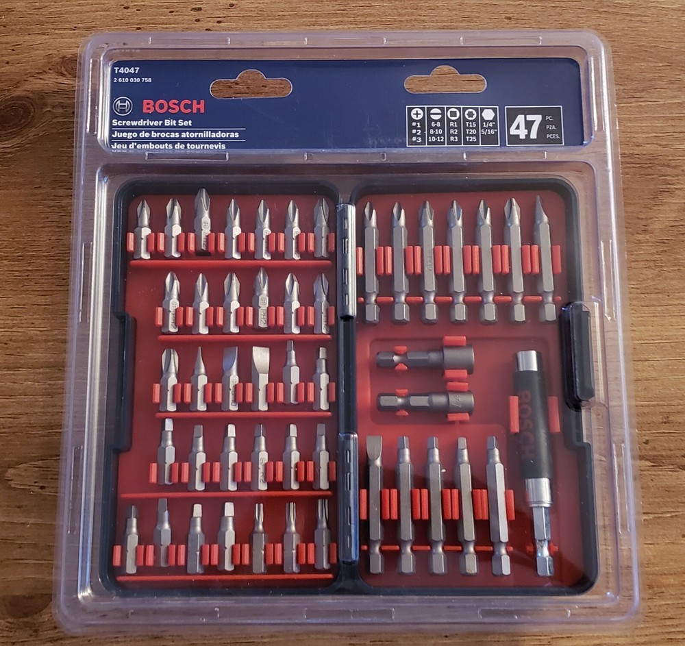 Bosch T4047 47-Piece Screwdriver Bit Set New Sealed with Case