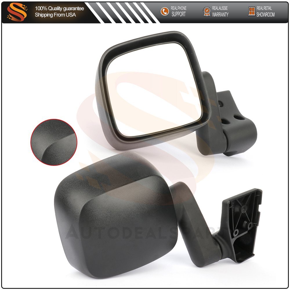 Door Manual Mirrors Fits 03-06 Jeep Wrangler TJ LH &RH Side Fold Black CH1321259