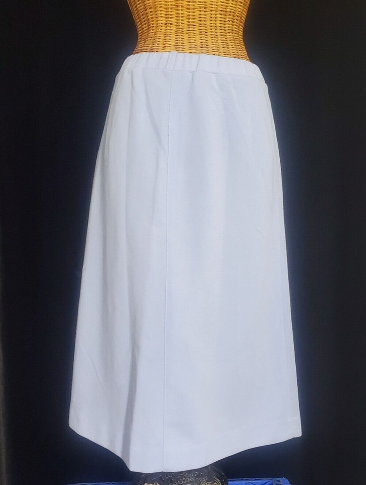 Vintage Devon IGLWU Union Made Size 10 Powder blue Polyester Midi Pencil skirt