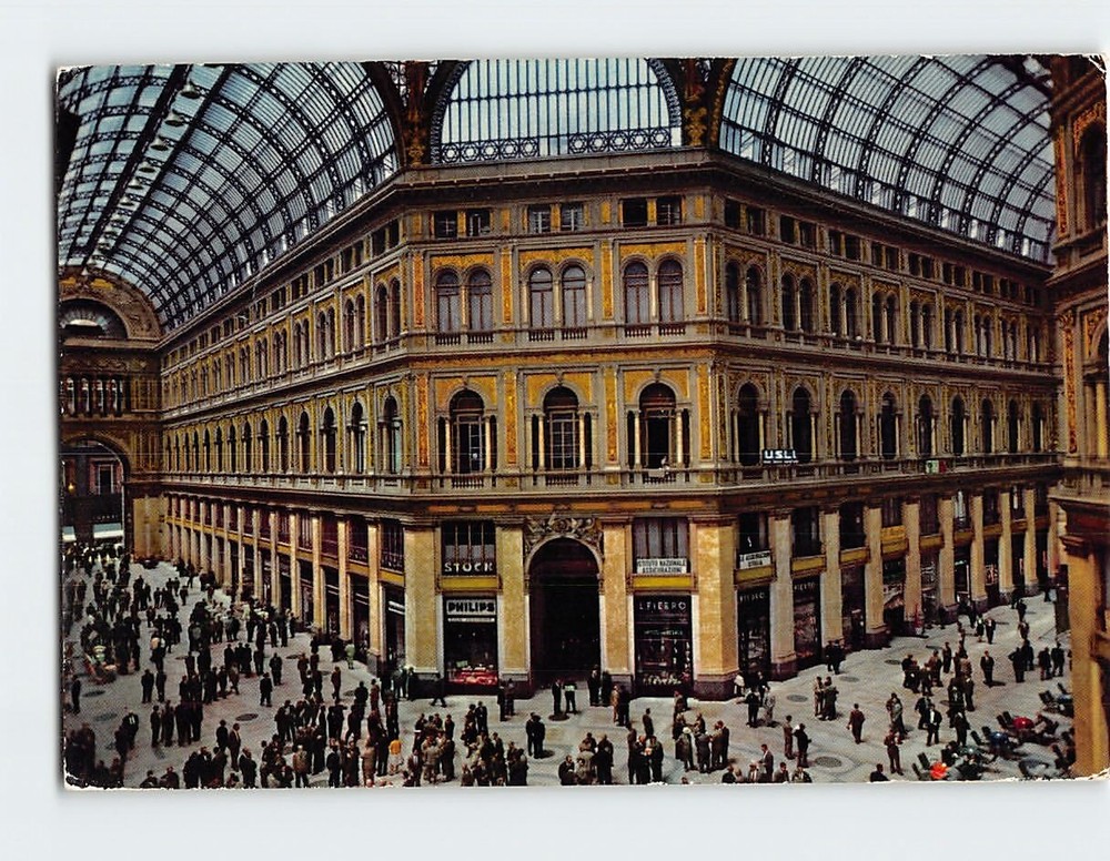 Postcard Galleria Umberto I Naples Italy