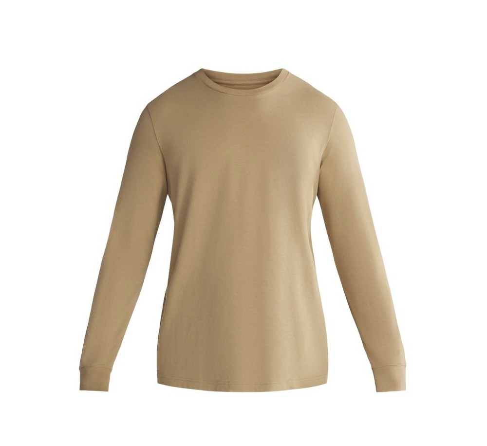 GEORGE Men’s Large 44/46 Long Sleeve Cotton Crew Tee T-Shirt Urban Khaki