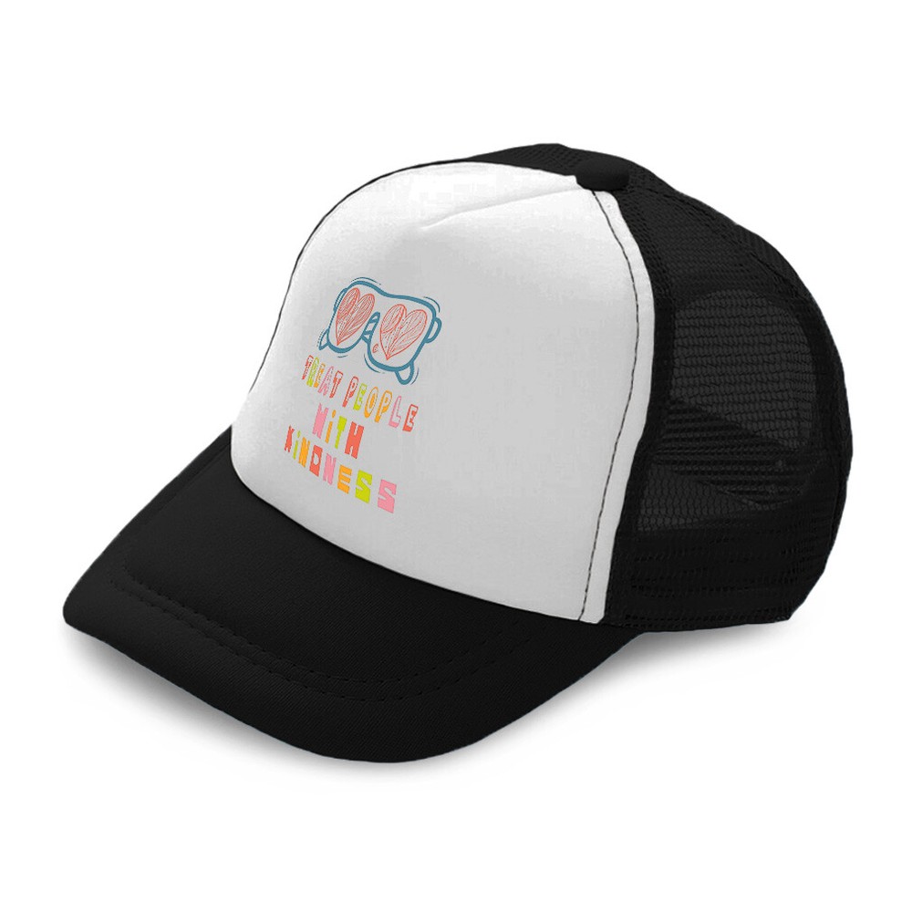 Kids Trucker Hat Treat People with Kindness Shades Boys Caps & Girls Caps