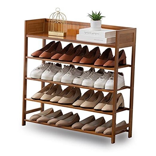 5-Tier Bamboo Shoe Rack Organizer for Entryway 31.5