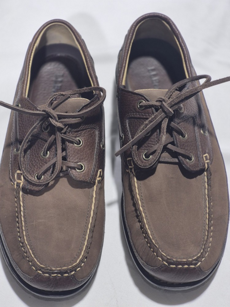 L.L. Bean Men's Loafer Leather Mocassin Brown Boat Shoes Size 10 1 /2 D