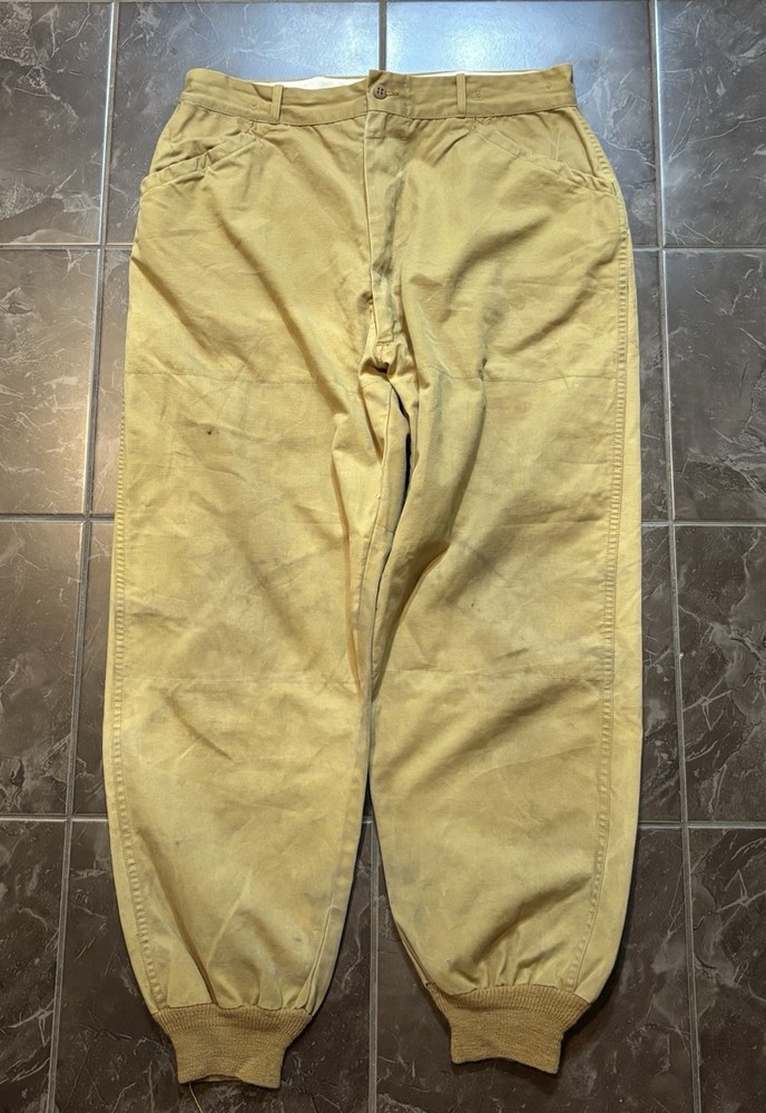 Vintage JC Higgins Brown Cotton Canvas Hunting Men Pants 32x32 50s 60s