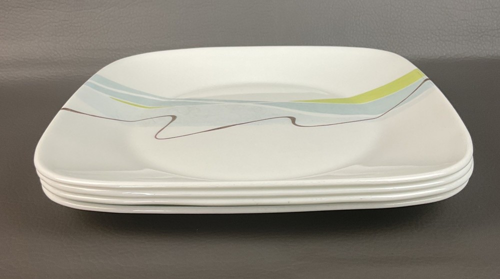 Corelle Square Harmony Dinner Plates 10 1/4” Set Of 4