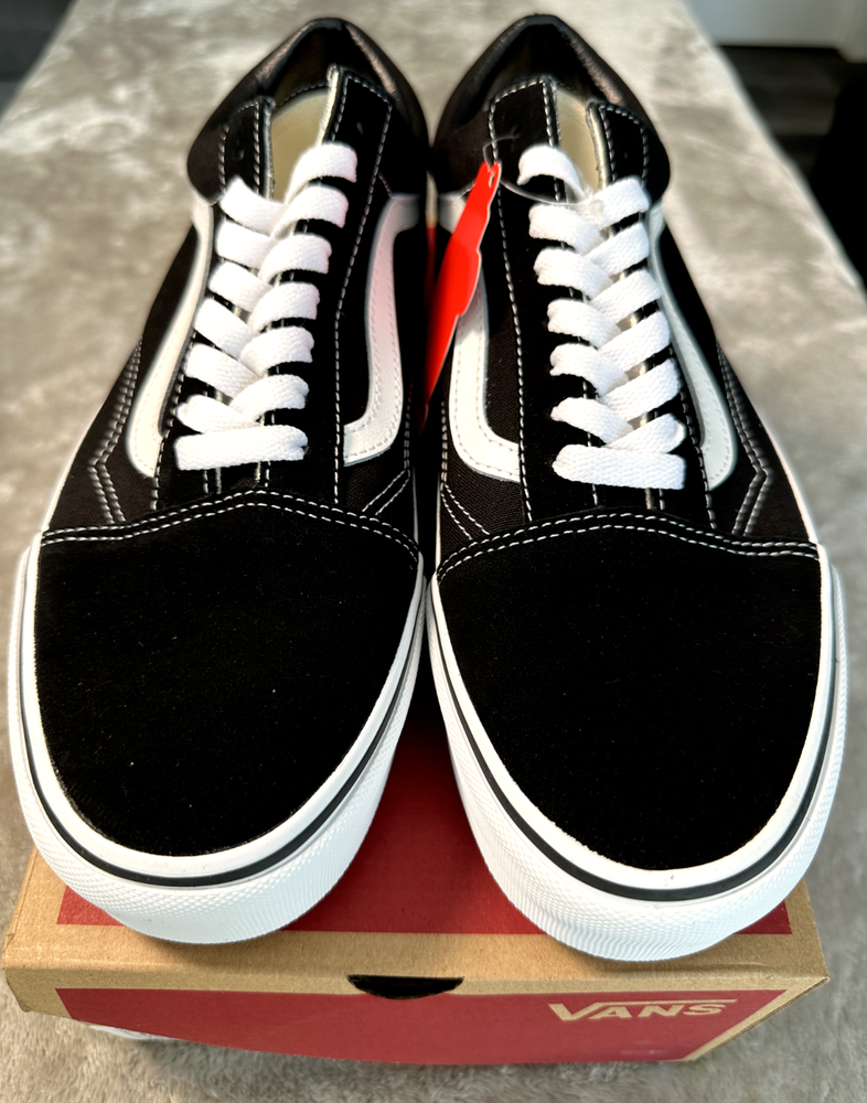 Vans Old School Stackform Black White Platform Sneakers Womens Size 10 Mens 8.5