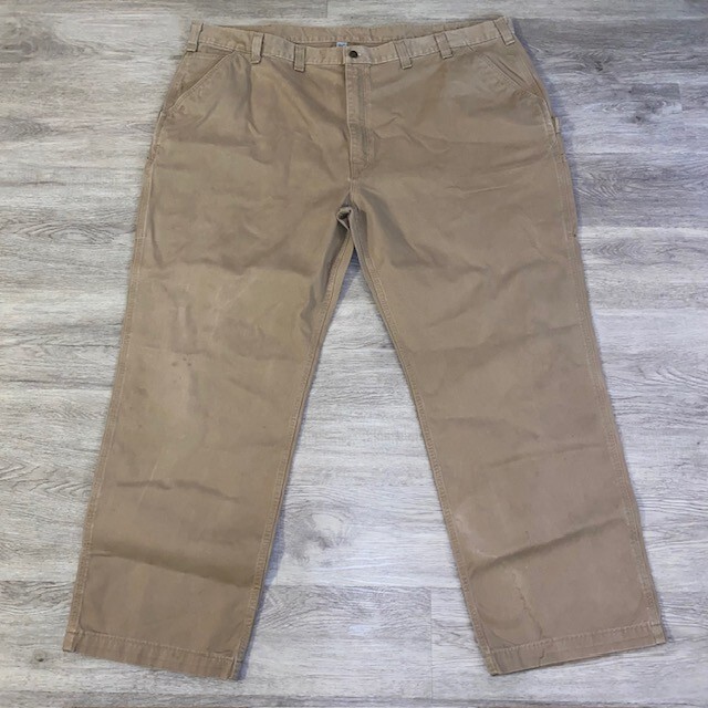 Carhartt Carpenter Pants Mens 50x32 Dark Khaki Rugged Canvas B324-DKH