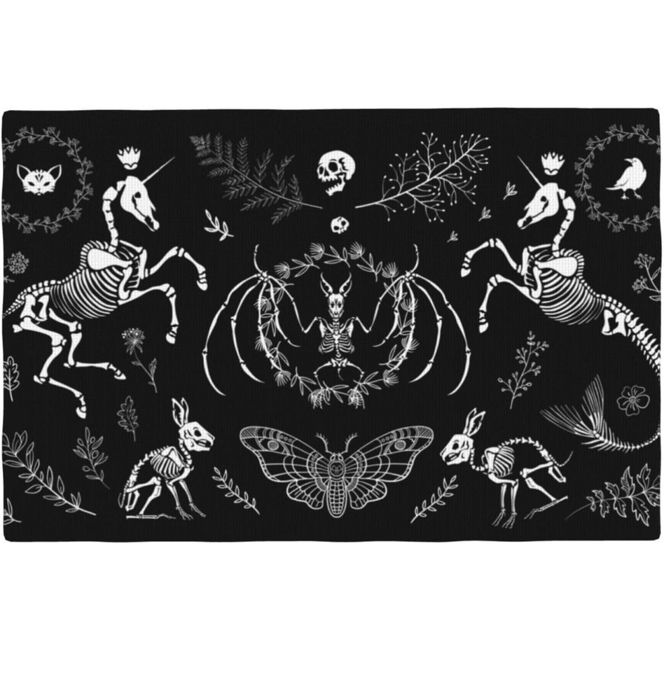 Small Rug, Gothic Decor Rug, Dark Magic Carpet, Witchy Floor Mat 32x20