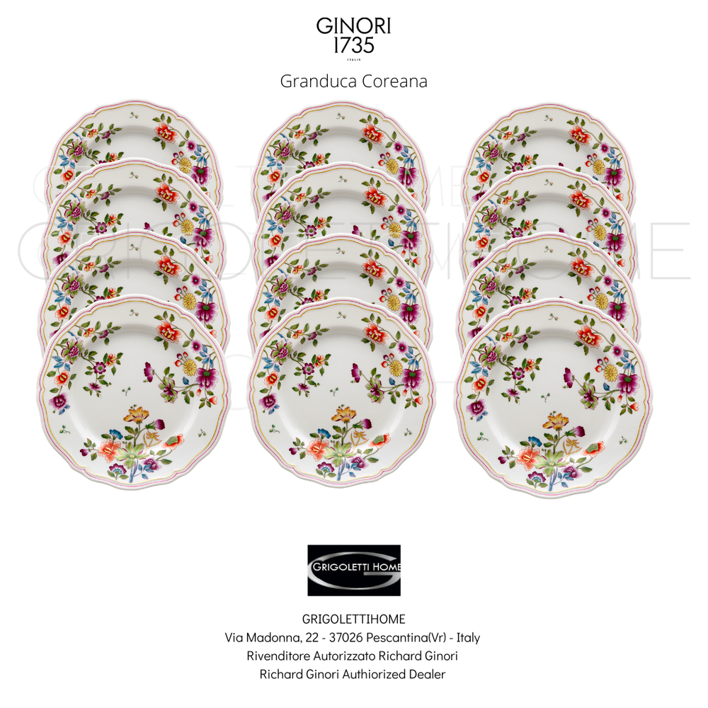 Richard Ginori - Granduca Coreana - Set Of 12 Dinner Plates 26.5 Cm / 10.43 Inch