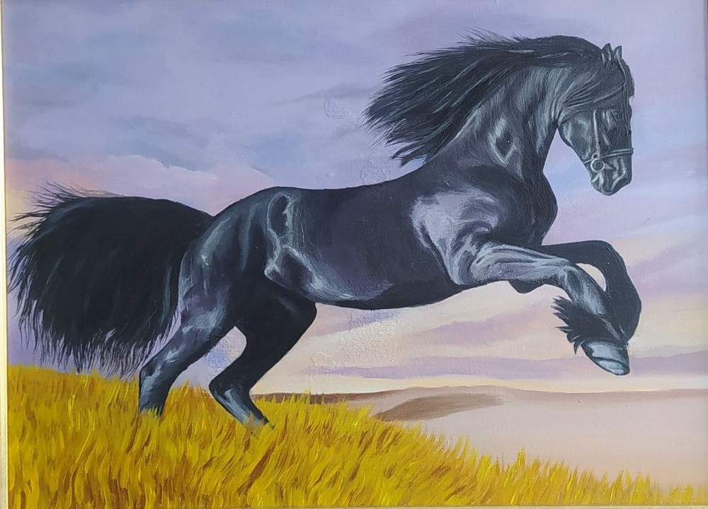 art 117 original painting 40x30 cm PZ oil on canvas horse realizm