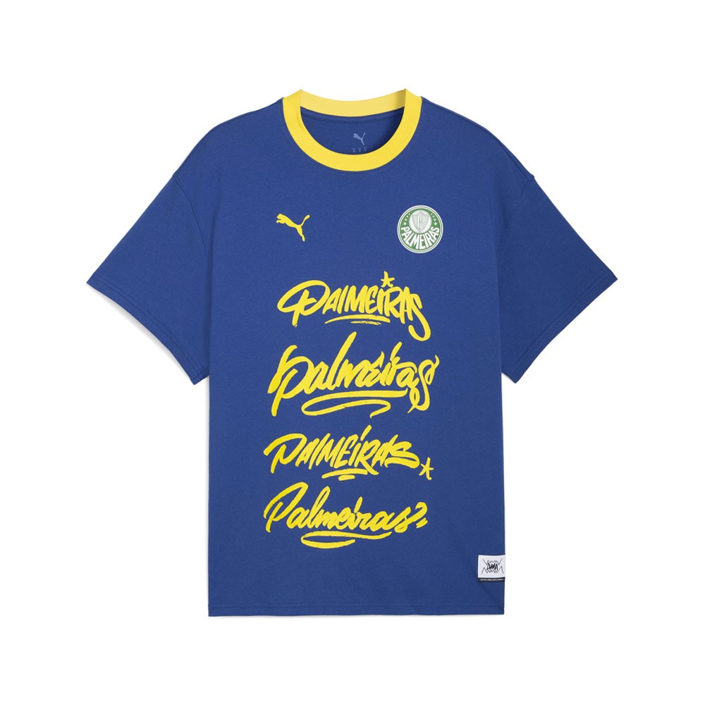 PUMA  Hoops X Se Palmeiras Graphic Crew Neck Short Sleeve T-Shirt Mens Blue Casu