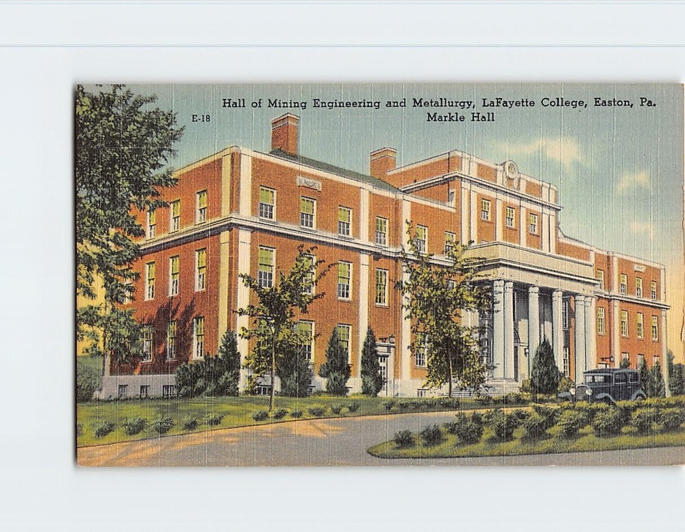 Postcard Hall of Mining Engineering & Metallurgy LaFayette College Pennsylvania