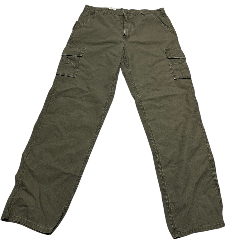 Vintage Y2K Distressed Green Carhartt Pants Sz 38x36  Workwear Military Grunge