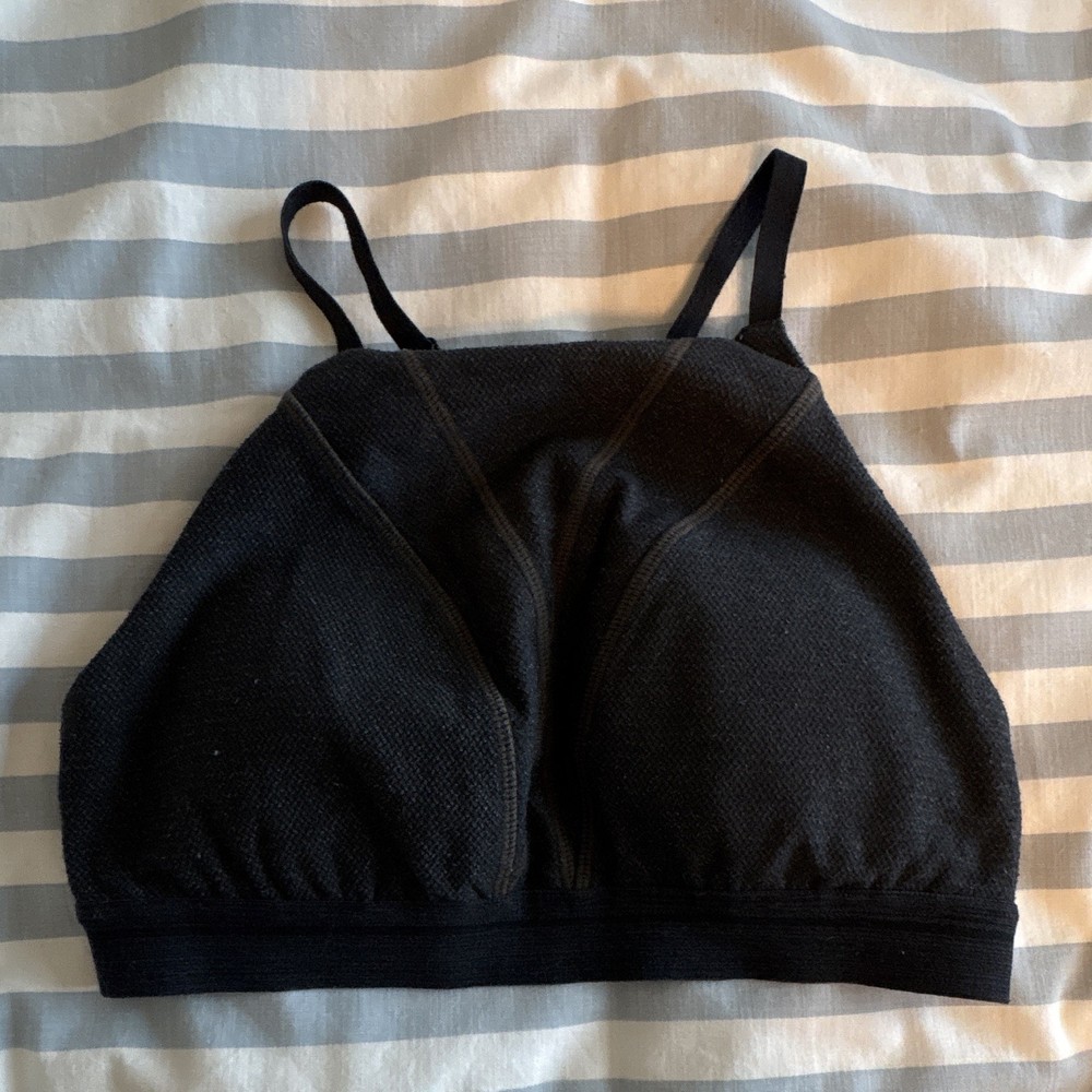 prAna Women's Black Crossback Sports Bra S Adjustable Strap Pullover Wireless