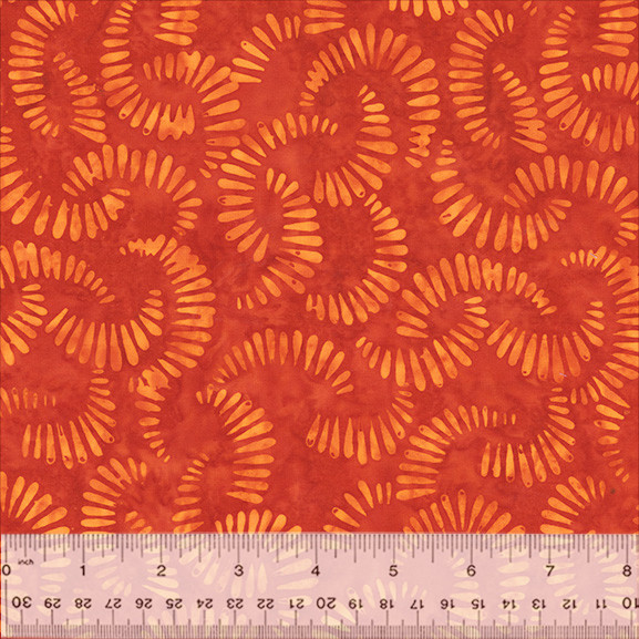 Anthology Batik Fabric | Half Circle Citrus Slice Marmalade Orange YARD