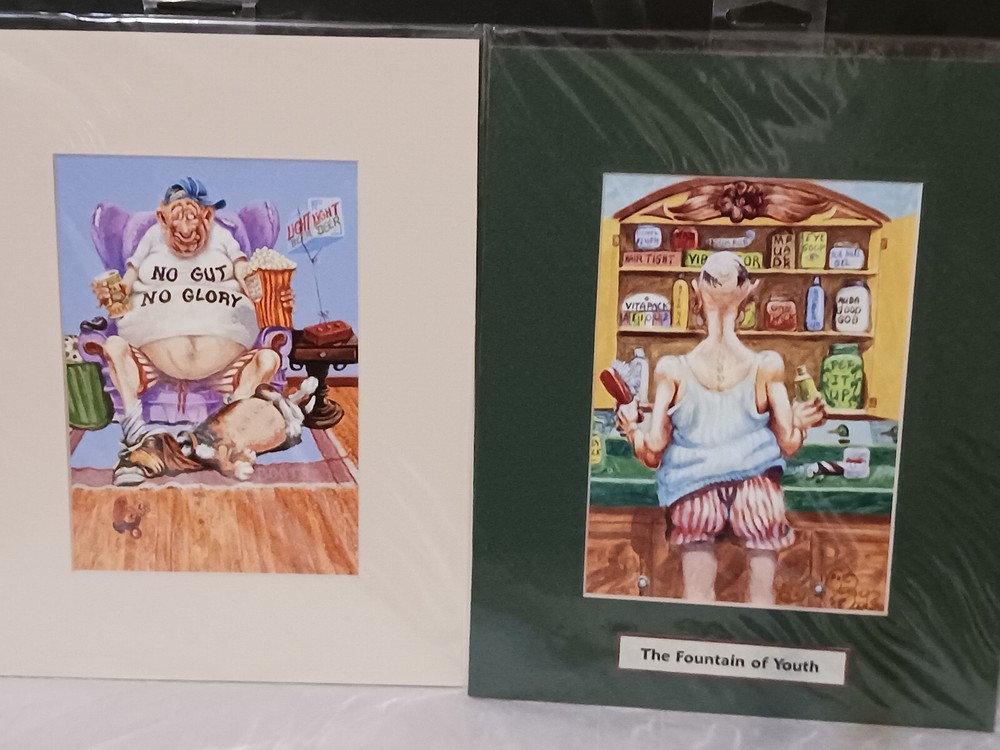 Western Artist Roy Boots Reynolds Cartoon Cowboy 2 8x10 prints Boots Reynolds