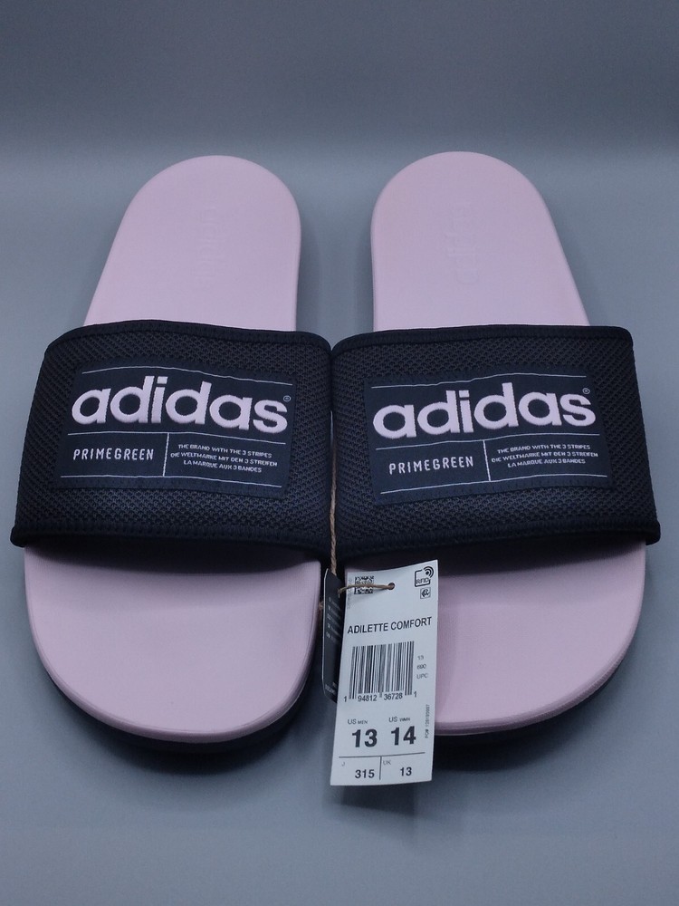 Adidas Slides Adilette Comfort Sandals Black and Pink Men's Size 13 Women's 14
