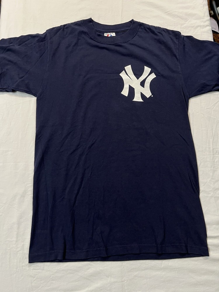 New York Yankees Bernie Williams #51 Majestic T Shirt Mens Large Navy