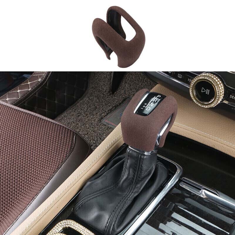 Suede 2019-2021 Fit For Volvo S60 Brown Central Console Gear Shift Knob Cover