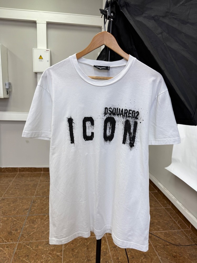 🇮🇹 Y2K Dsquared2 Icon Big Logo T-Shirt Rare Retro Hype size XL color White
