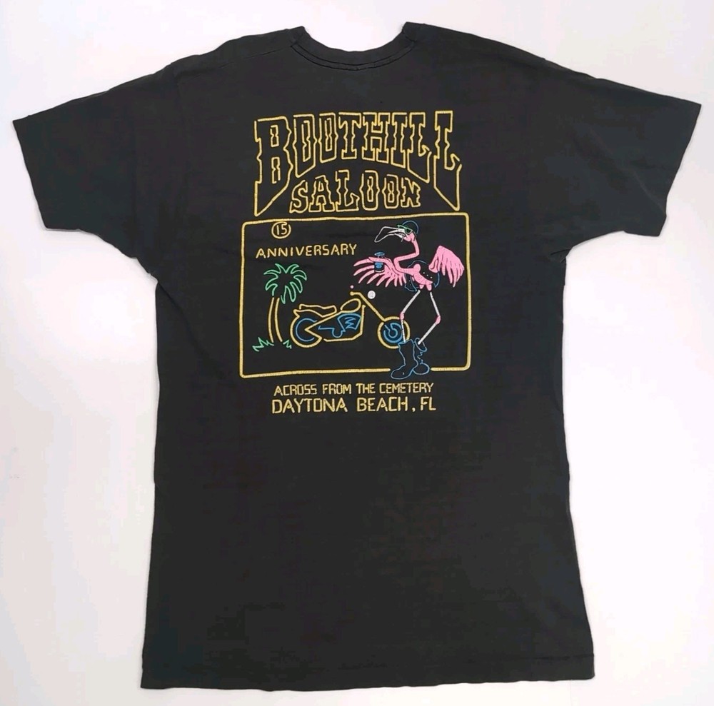 Vtg Boot Hill Saloon T-shirt Paper Thin Daytona Beach Bike Week 1988 Large Long