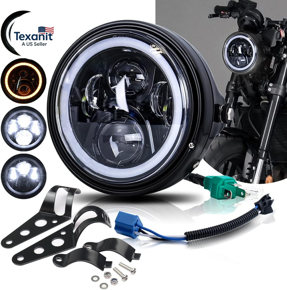 7 Inch LED Motorcycle Headlight round DOT Approved with Housing Bucket Turn Sign