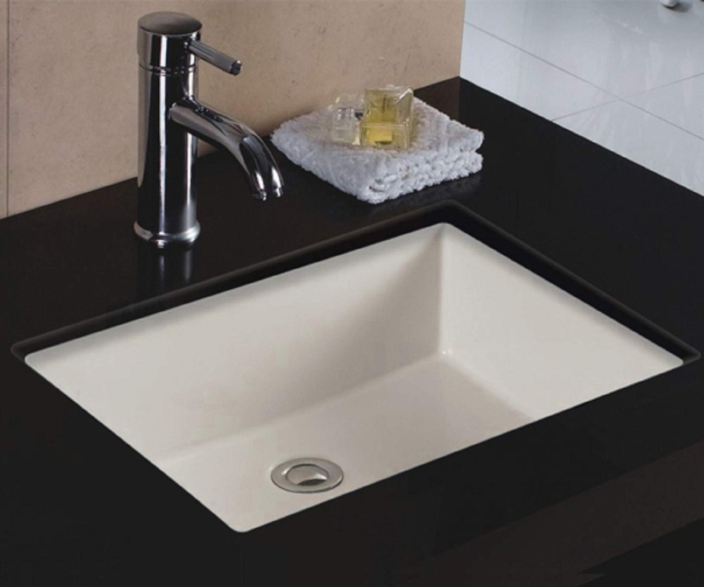 Wells 20x16 Rectangular Ceramic Undermount Bathroom Sink in Bisque