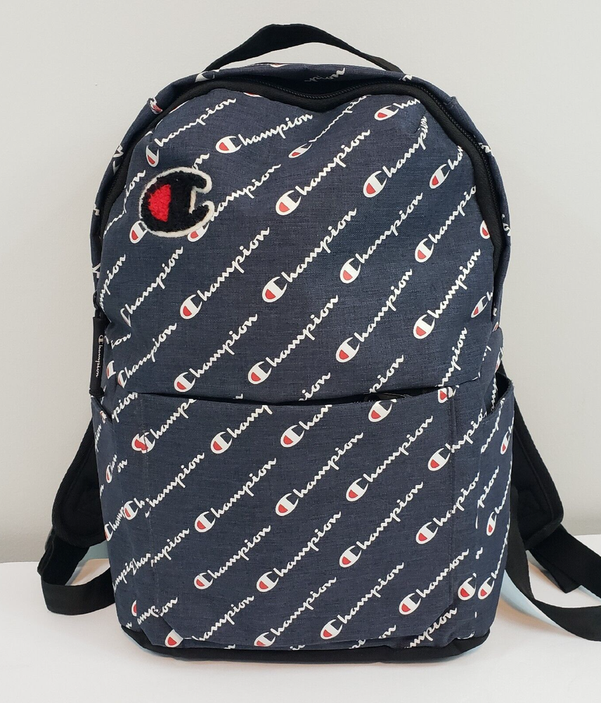 Champion Unisex Mini Supercize Script Logo Backpack Navy Blue NWOT VERY NICE