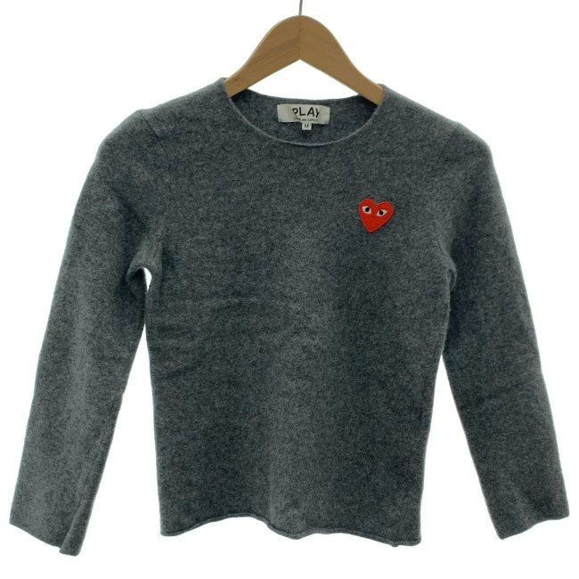 PLAY COMME des GARCONS Grey Wool Sweater M Long Sleeve Used