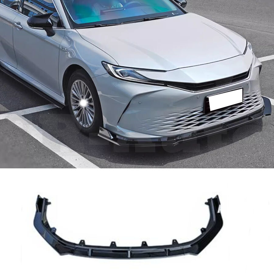 For 2025-26 Toyota Camry LE/XLE Glossy Black Front Bumper Lip Spoiler Cover