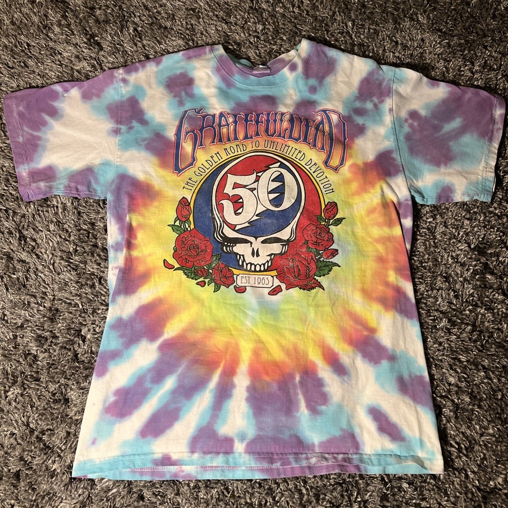 Grateful Dead 50 Year Tour Keya T-Shirt Large Chicago 2015 USA Made Vintage