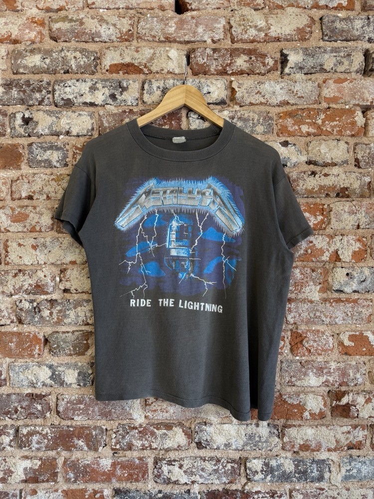 Vintage 1984 Metallica Ride The Lightning Tour T-Shirt Black