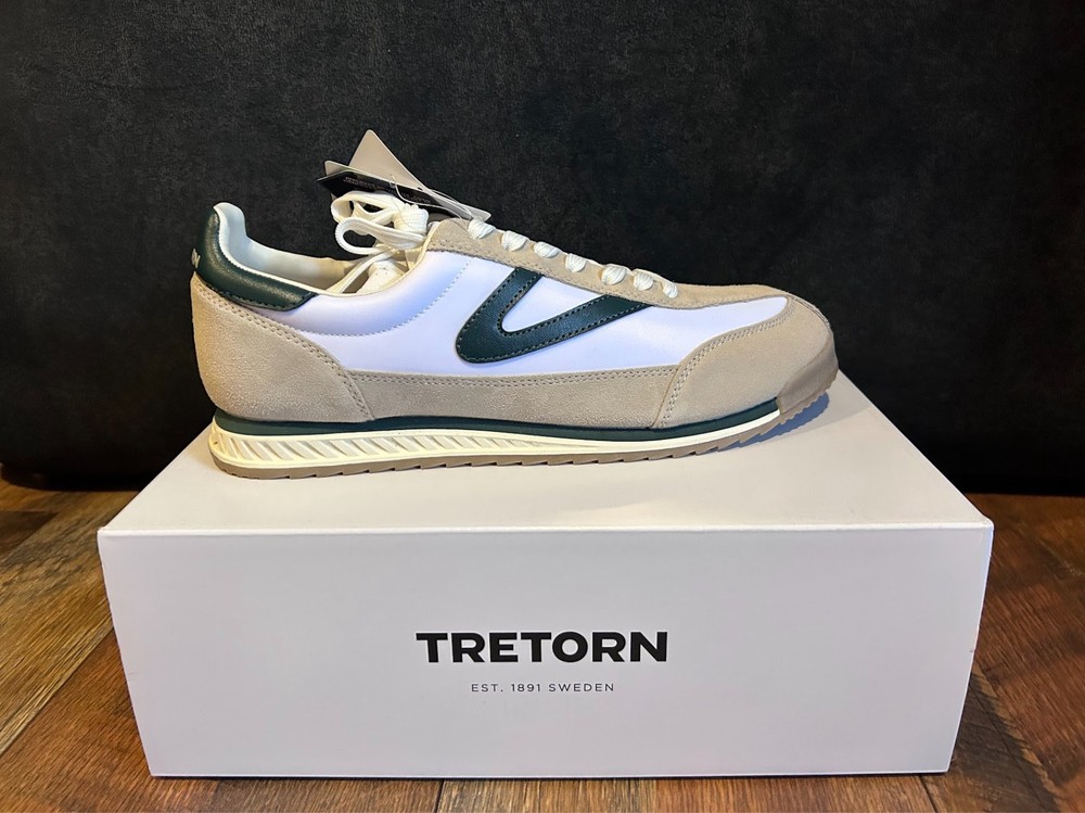 Tretorn Rawlins 2.0 White/Green Men's Size 9 Sneakers, NIB Never Worn with Tags