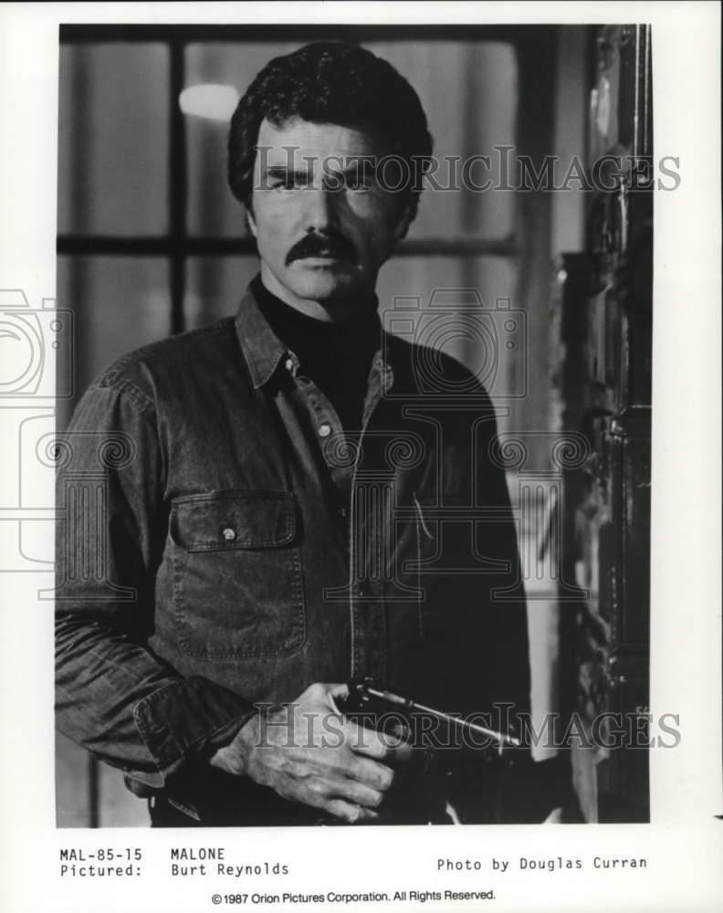 1987 Press Photo Burt Reynolds stars in Malone - lrp20209