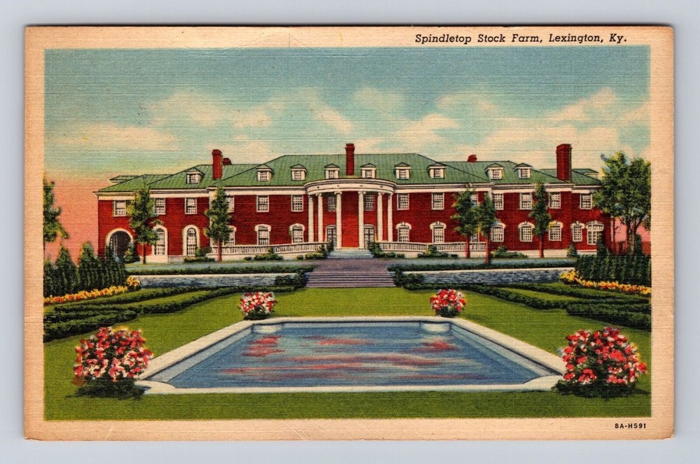 Lexington KY-Kentucky, Spindletop Stock Farm, Antique, Vintage Souvenir Postcard