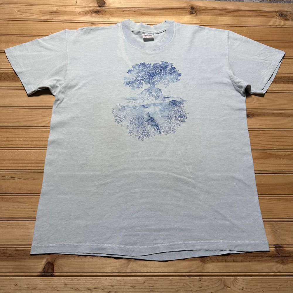 Vintage 1979 Tree of Life Roots Face Nature Art Spiritual Graphic T-Shirt USA XL