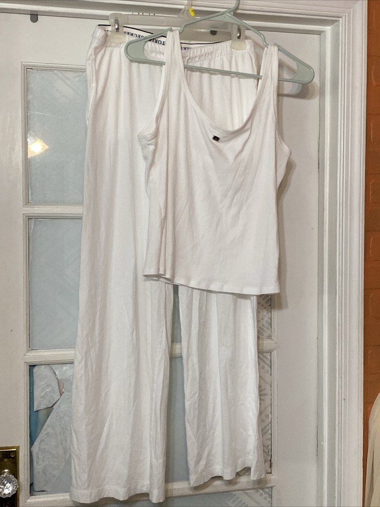 Victorias Secret White 100% Cotton Pajamas Large